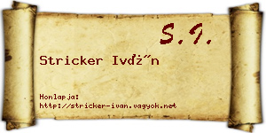 Stricker Iván névjegykártya